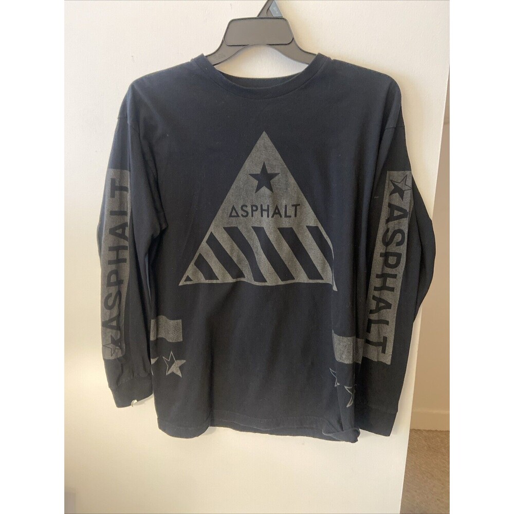 Asphalt Long Sleeve T-shirt For Men Size Medium. Black With Grey Design